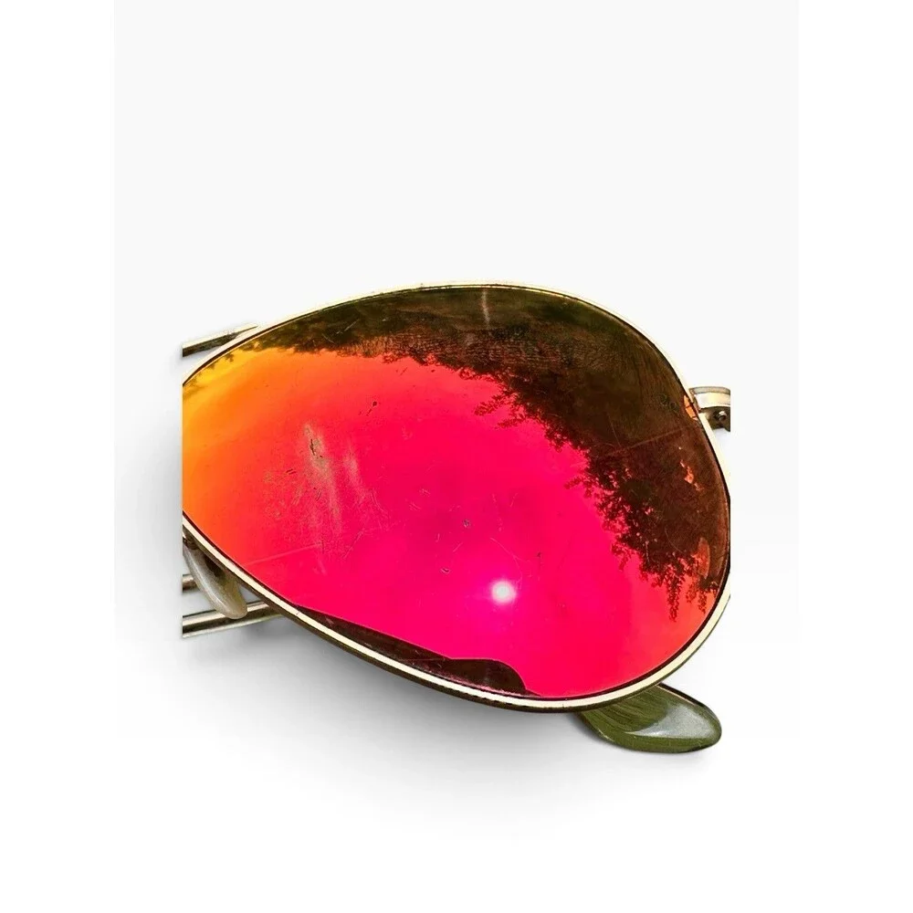 Ray Ban RB3025 Aviator Large Metal Sunglasses Orange Mirror Gold Frame 58mm